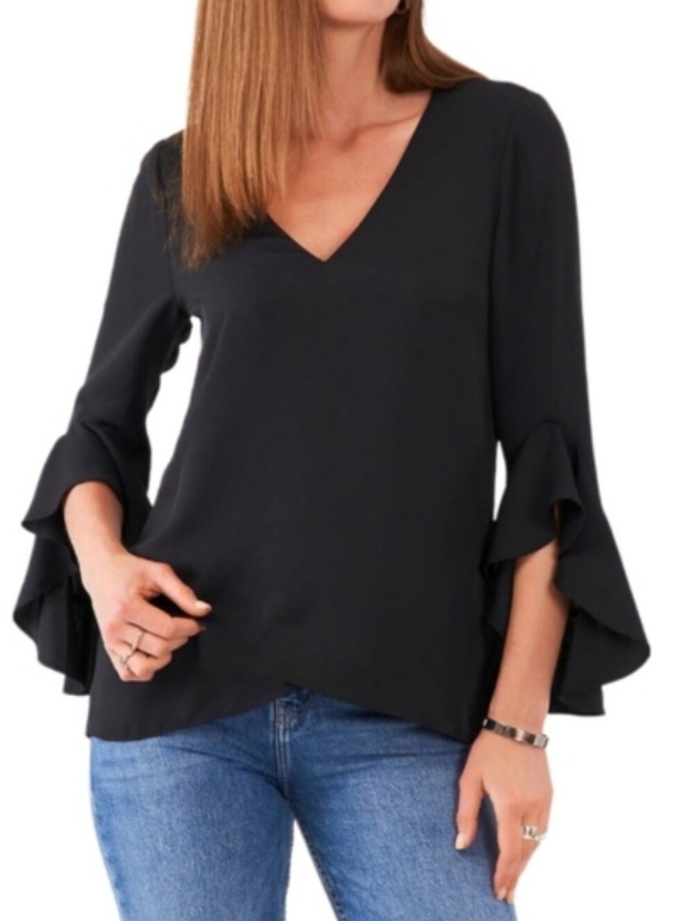 🦇😎 4/$20 NWT ! BLOOMS IN The City Black Full Batwing Sleeve w/ Cold Shoulder